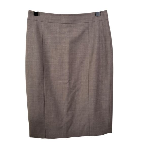 Ann Taylor Brown Wool Blend Straight Pencil Skirt Womens Size 0 Career Neutral - Picture 1 of 5